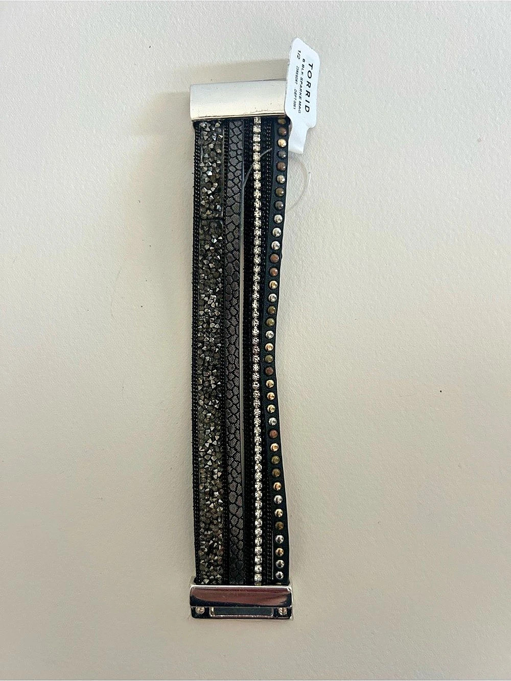 Torrid Black Sparkle Multi-Strand Bracelet Black & Silver